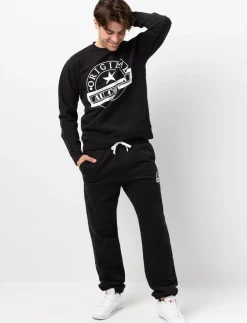 Printed Elastic-waist Fleece Pants