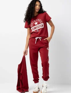 Printed Elastic-waist Fleece Pants