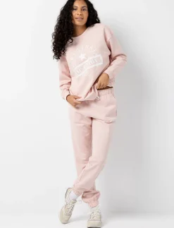 Printed Elastic-waist Fleece Pants