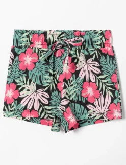 Printed Elastic-waist Shorts - Little Girl
