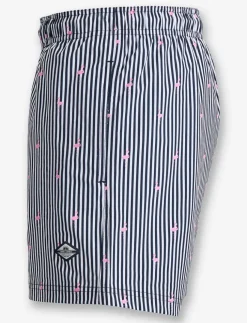 Printed Elastic-waist Swim Shorts