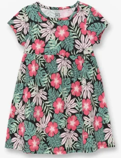 Printed Fitted and Flared Dress - Little Girl