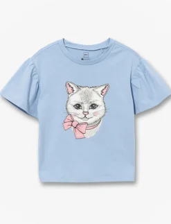 Printed Flared-Sleeve T-Shirt - Little Girls