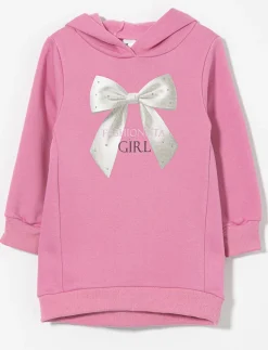 Printed Fleece Hoodie Tunic - Little Girl