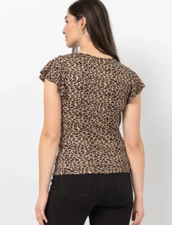Printed Flutter Sleeve T-shirt