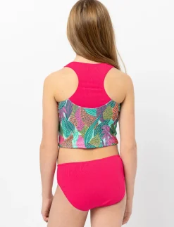 Printed Front-tie 2-piece Swimsuit