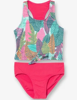 Printed Front-tie 2-piece Swimsuit - Little Girl