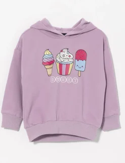 Printed Hooded Fleece Sweatshirt – Little Girl