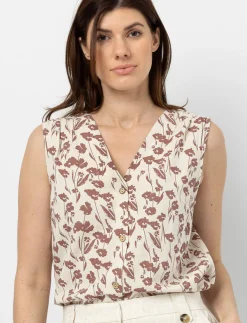 Printed Linen Tank Top