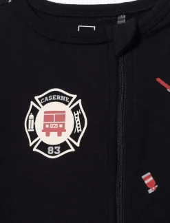 Printed Onesie Pajama - Fire Trucks