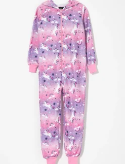 Printed Onesie PJ with Hood - Little Girl