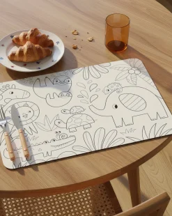 Printed Placemat - Black-and-white Animals