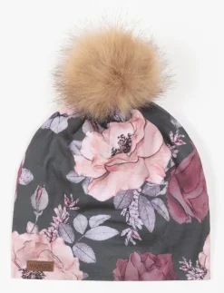 Printed Pompom Beanie - Children