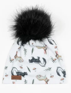 Printed Pompom Beanie - Children