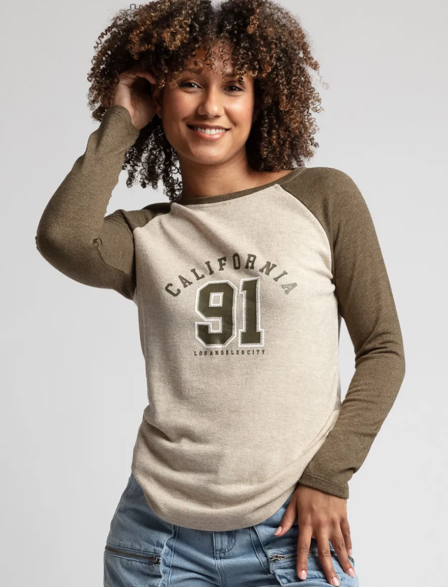 Printed Raglan-sleeve Sweater