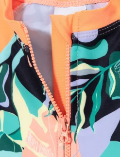 Printed Rash Guard 1-piece Swimsuit