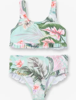 Printed Ruffled 2-piece Swimsuit - Little Girl