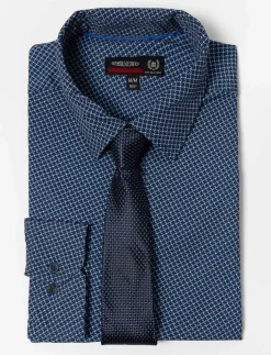 Printed Shirt with Matching Tie