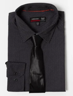 Printed Shirt with Matching Tie