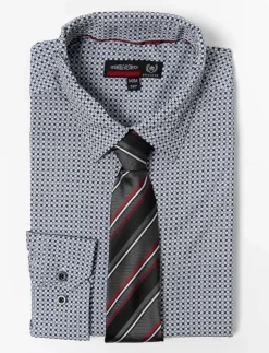 Printed Shirt with Matching Tie