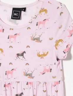 Printed Short-sleeve Dress