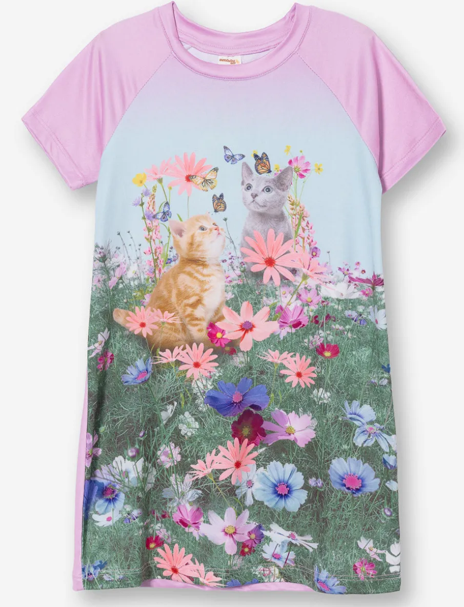 Printed Sleepshirt with Kittens