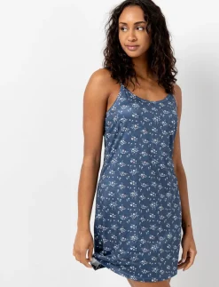 Printed Slip Dress with Thin Straps
