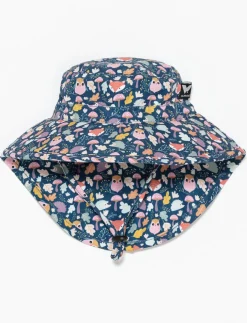 Printed Sun Hat with Drawstring