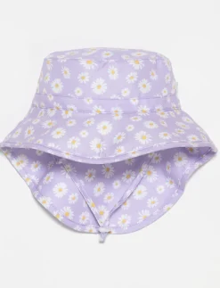 Printed Sun Hat with Drawstring