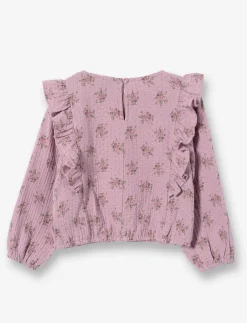 Printed Sweater with Ruched Detail