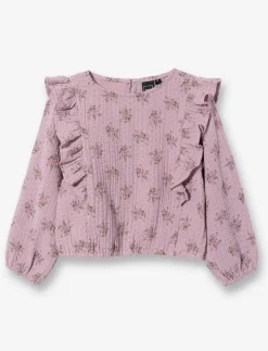 Printed Sweater with Ruched Detail