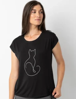 Printed T-shirt with Adjustable Hem