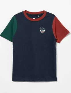 Printed T-shirt with Contrast Sleeves - Little Boy