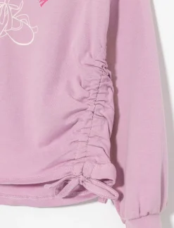 Printed T-shirt with Ruched Details - Little Girl