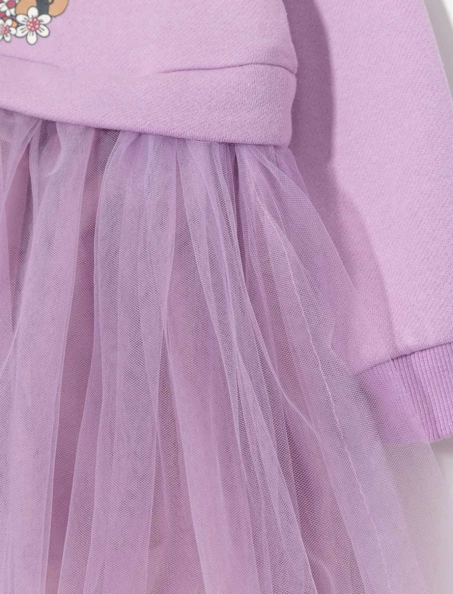 Printed Tulle Skirt Dress - Little Girl