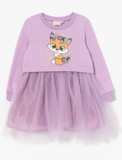 Printed Tulle Skirt Dress - Little Girl