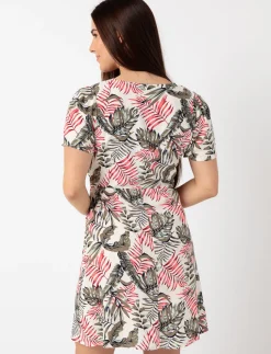 Printed V-neck Dress