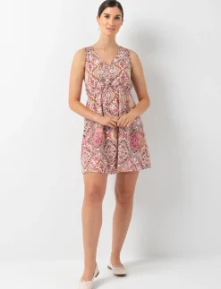Printed V-neck Dress