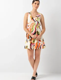 Printed V-neck Dress