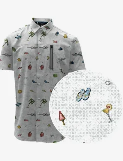Printed Zip Chest Pocket Shirt