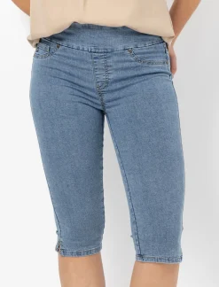 Pull-On Denim Capri Pants