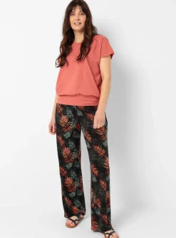 Pull-on Wide-Leg Pants