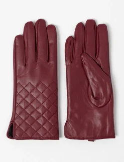 Quilted Faux Leather Gloves