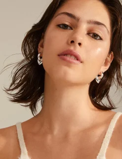 Recycled Chunky Heart Hoops