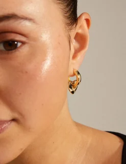 Recycled Chunky Heart Hoops