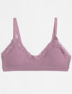 Ribbed Bralette with Lace
