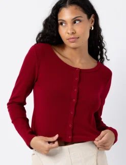 Ribbed Button-front T-shirt