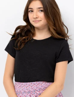 Ribbed Crew Neck T-Shirt - Teen Girls