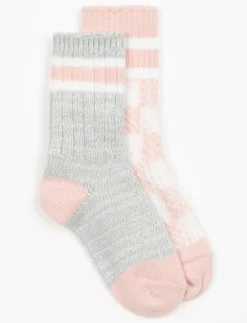 Ribbed Crew Socks - Pack of 2