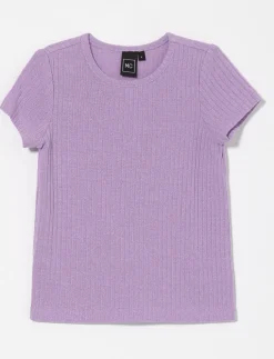 Ribbed Crew-neck T-shirt - Little Girl